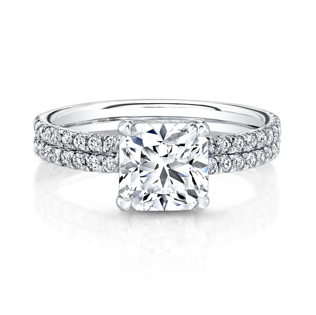 Engagement rings with diamond band