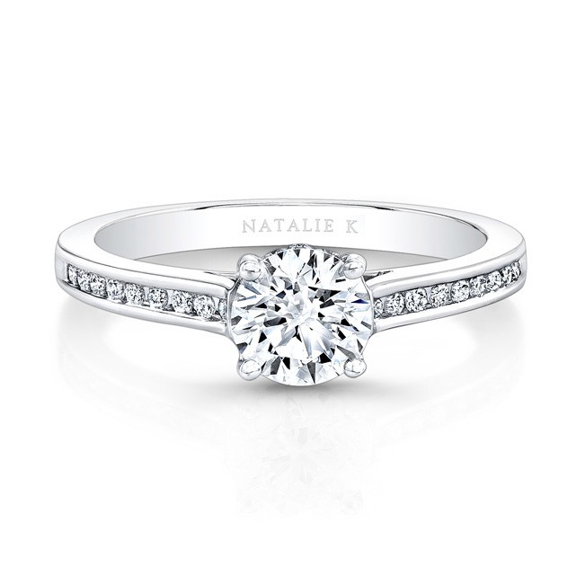 Engagement rings with diamond band