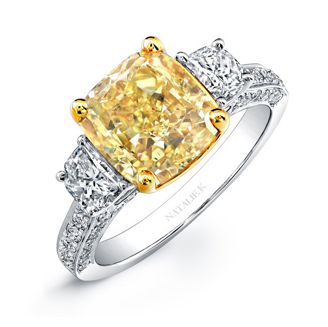 Yellow diamond rings gold