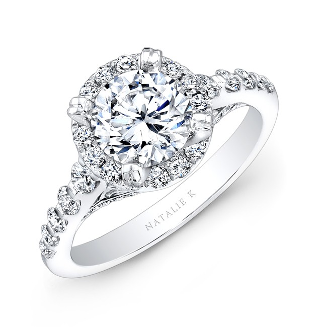 Home  Engagement Rings  Eternelle Collection  18k White Gold Halo ...