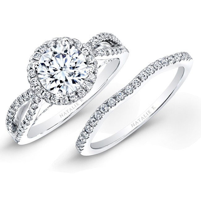 Split shank wedding ring sets