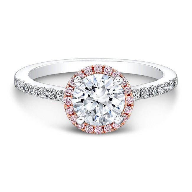 Rose gold engagement rings halo