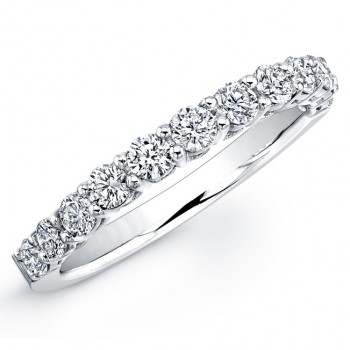 18k White Gold Prong Set Wedding Band - NK23350WED-W