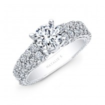 18k White Gold Pave Diamond Engagement Ring NK14739-W(18)